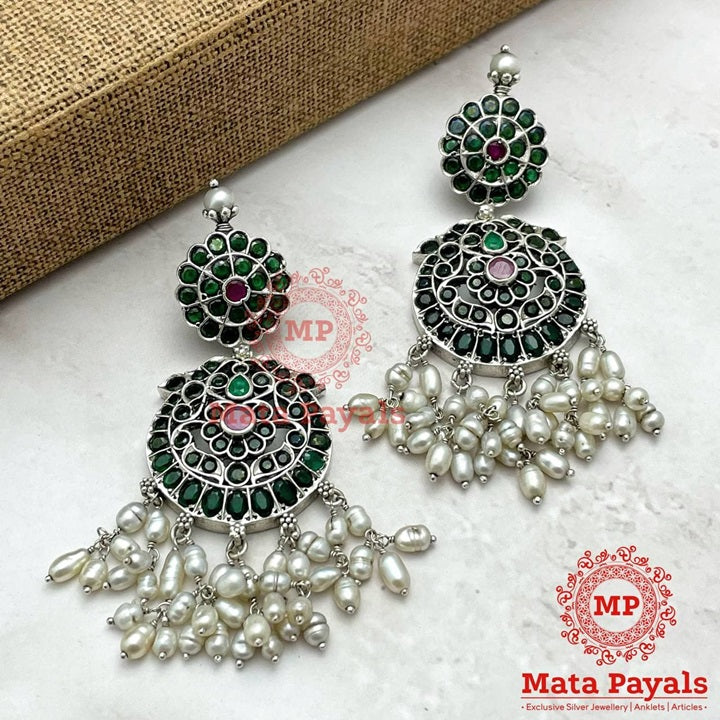Greene Oxidised Lovely Chandbali