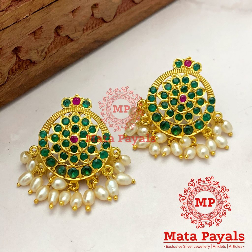 Greenish Floral Lovely Stud
