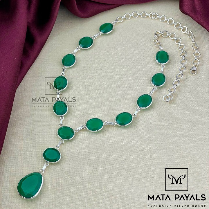 Greeny Unique Silver Necklace