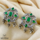 Sparkling Greeny Oxidised Stud