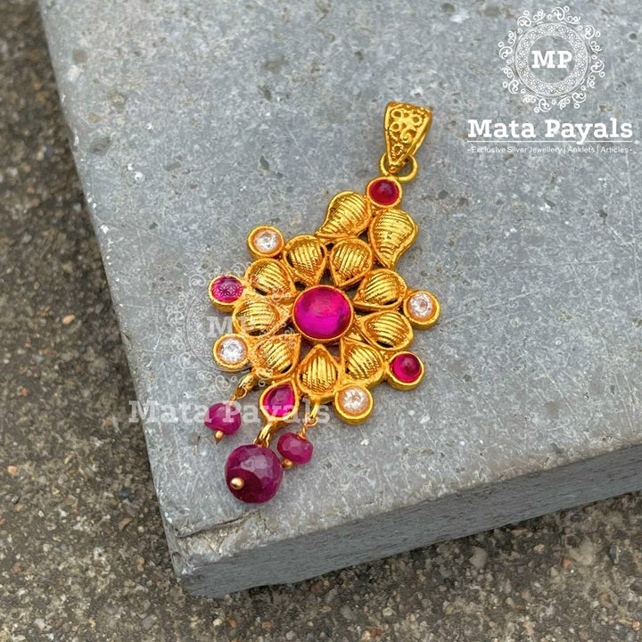 Groovy Temple Gold Plated Pendant