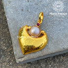 Half Moon Pearl Gold Plated Pendant