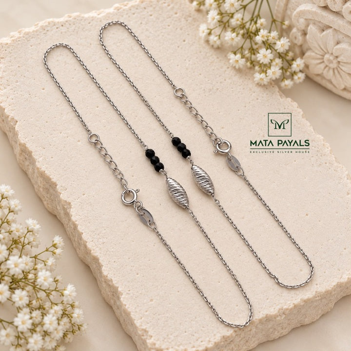 Laser Cutting Bead With Black Beads