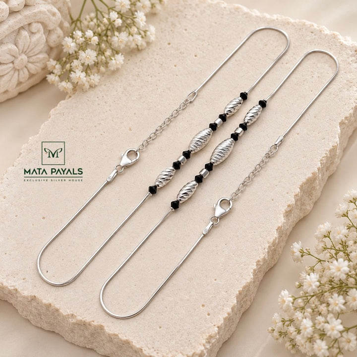 Imported Black Beads Anklet