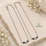 Simple Black Beads Payal