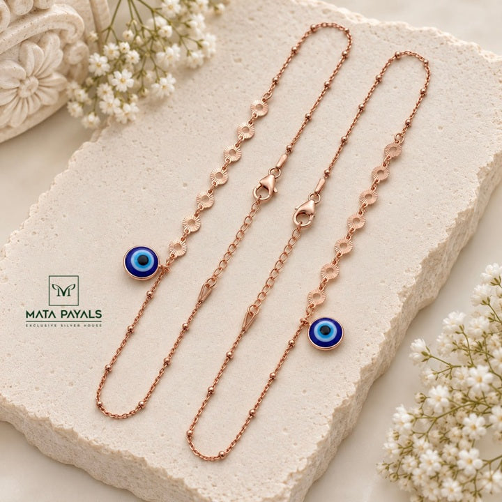 Evil Eye Charm Rose Gold Payal