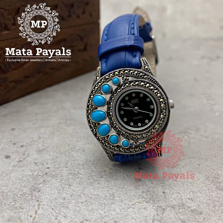 Impressive Turquoise Marcasite Watch