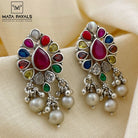 Incredible Oxidised Navarathna Stud