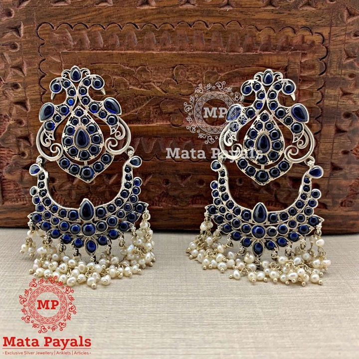 Indo-Western Blue Chandbali