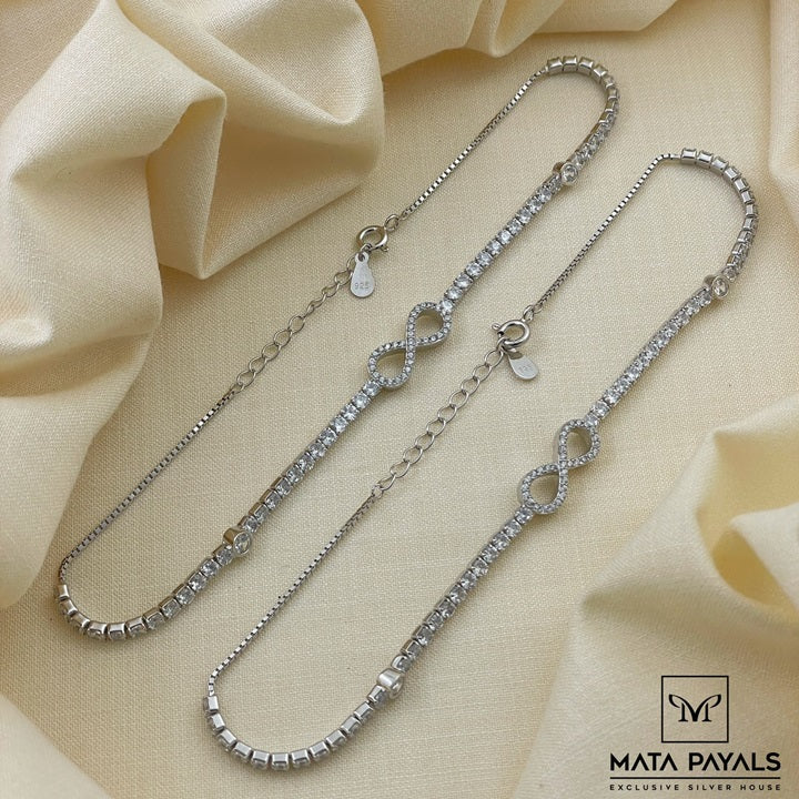 Infinity Rhodium Anklet