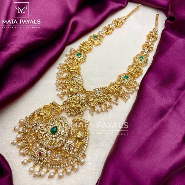 Glamorous Devi Lakshmi Motif Gold Plated Necklace