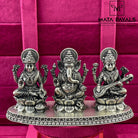 Oxidised Lakshmi Ganesha Saraswathi Idol