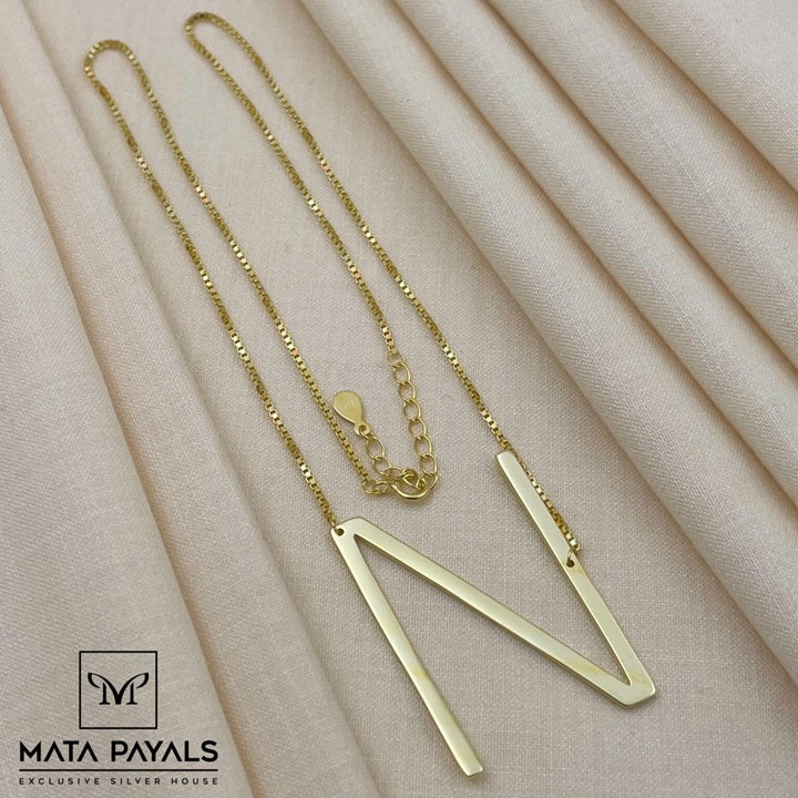 Letter “N” Gold Plated Pendant Chain