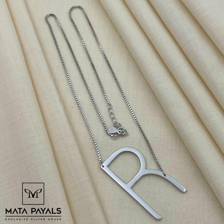 Letter “R” Silver Pendant Chain