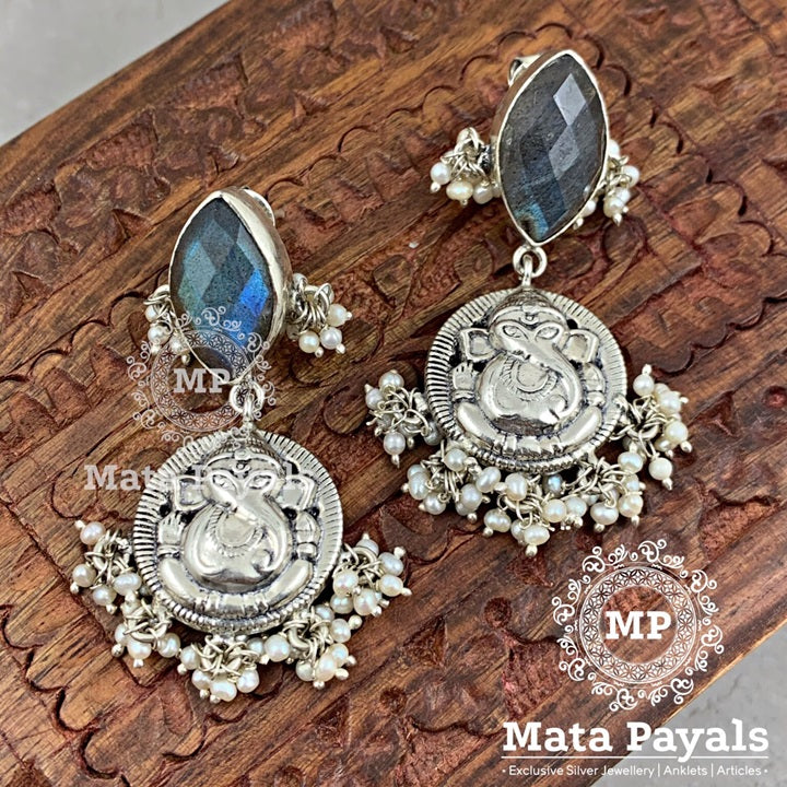 Lord Ganesha Oxidised Earring