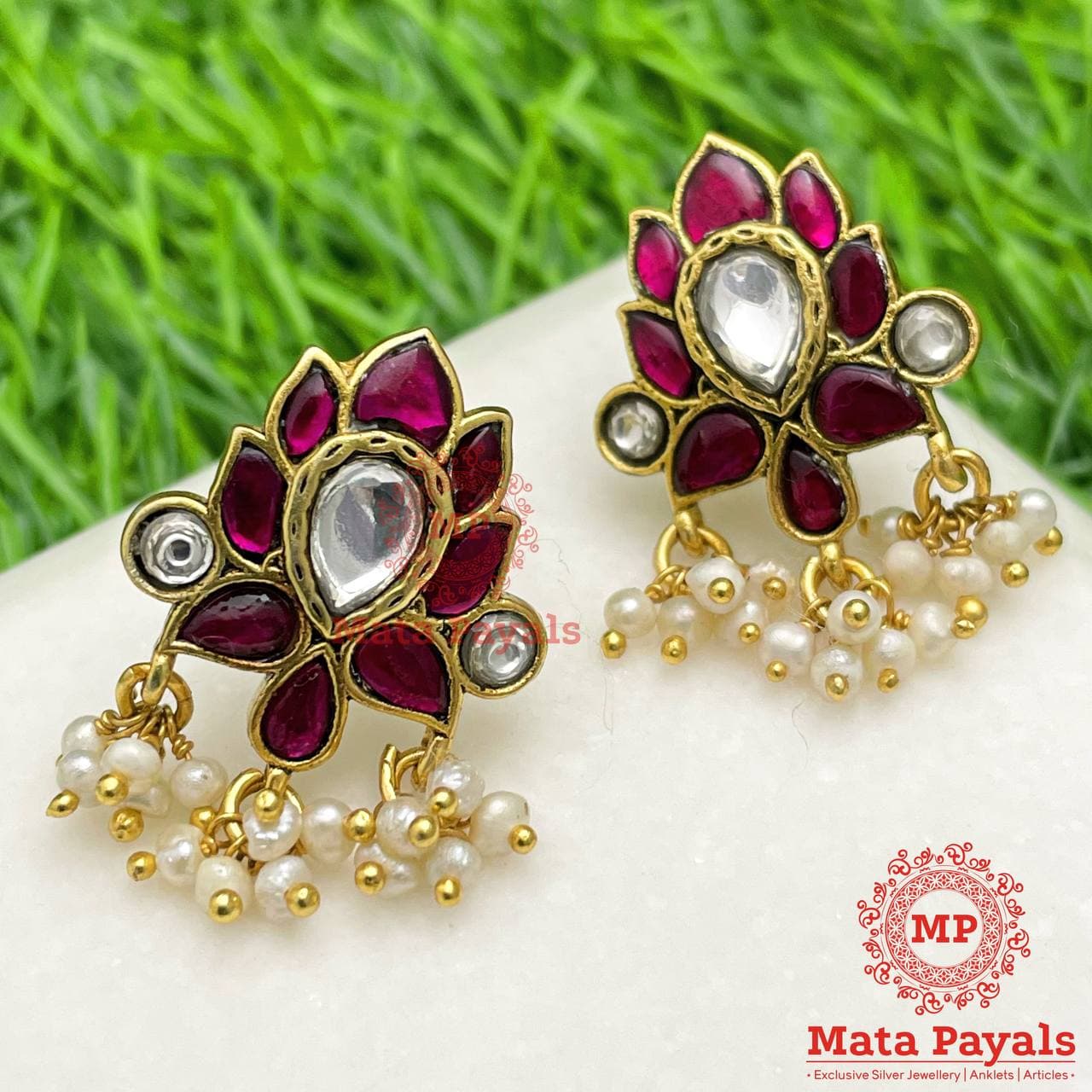 Cute Lotus Gold Plated Stud
