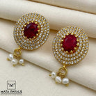 Luxurious Zircon Gold Plated Stud