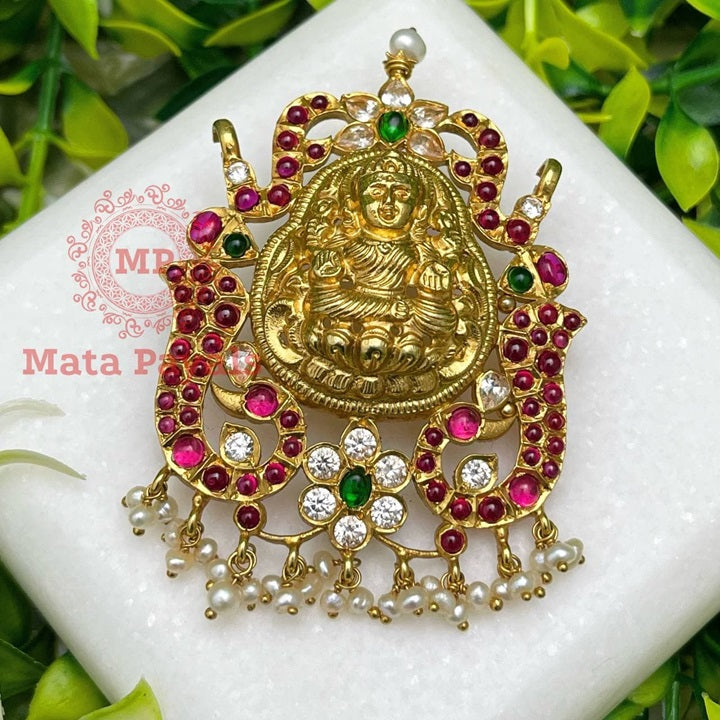Maha Lakshmi Mayur Gold Plated Pendant