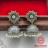 Mandala Oxidised Jhumka