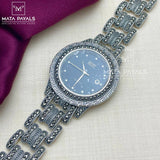 Masculine Marcasite Silver Watch