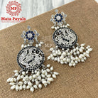 Mayur Blue Oxidised Chandbali