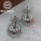 Mayur Carved Oxidised Chandbali