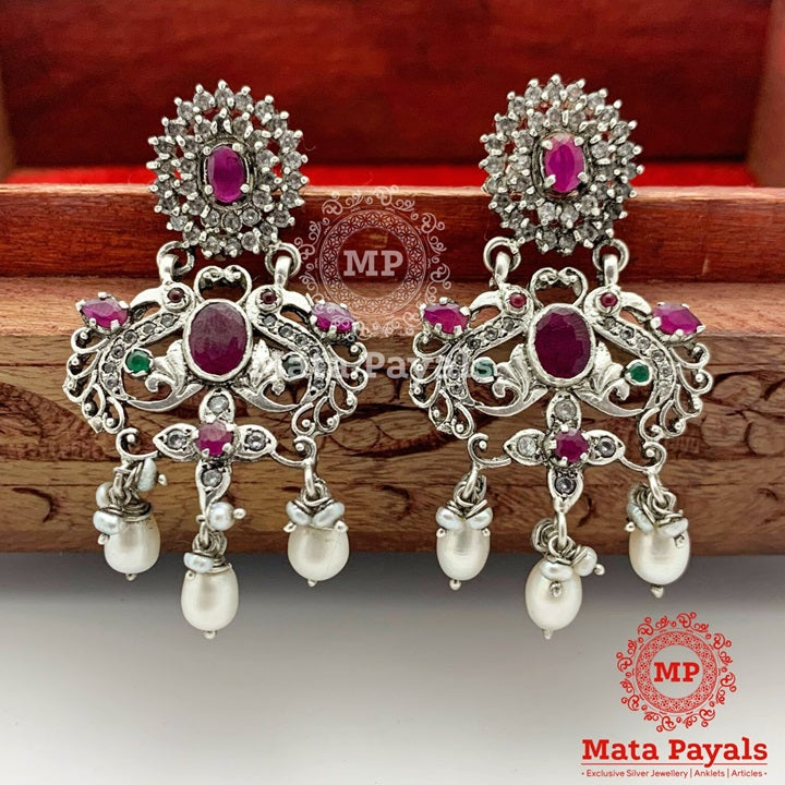 Mayur Dyad Oxidised Chandbali