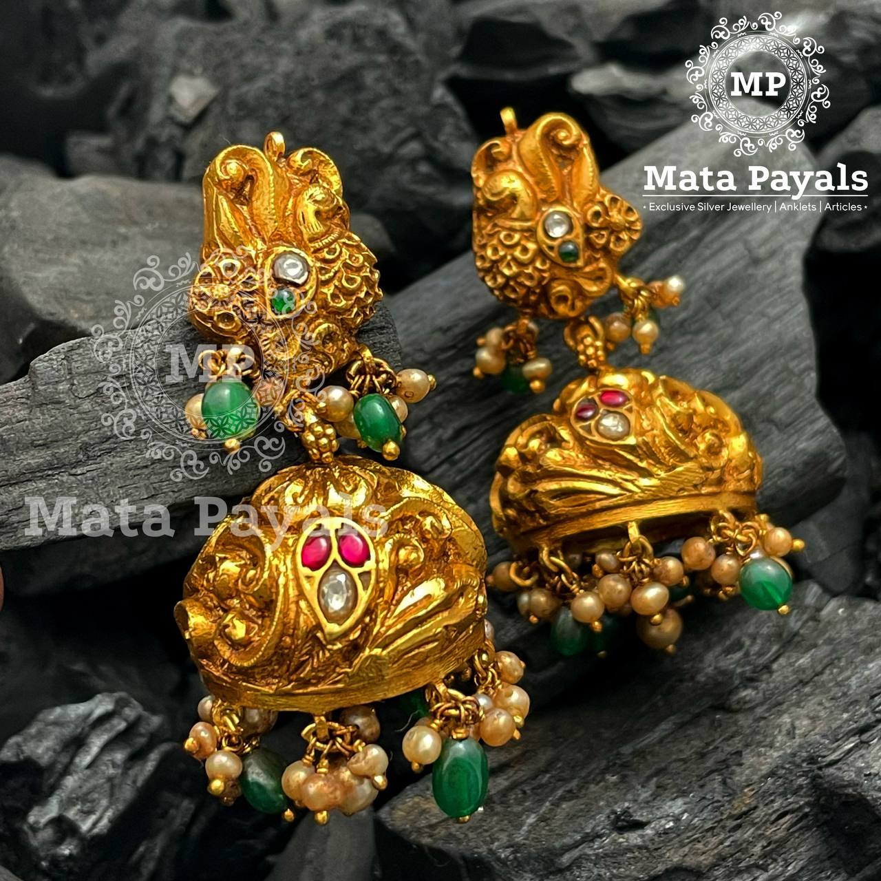 Mayur Elegance Gold Plated Jhumka