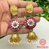 Mayuri Floral Kundan Gold Plated Jhumka