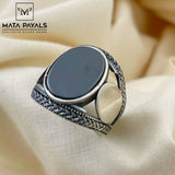 Black Oval Stone Ring