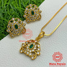 Mesmeric Floral Gold Plated Pendant Set