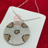 Mesmerizing Circular Silver Neck Chain And Pendant