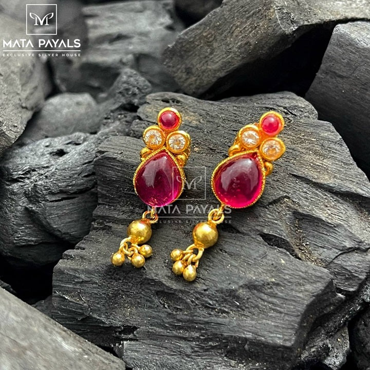 Mesmerizing Silver Gold Plated Stud