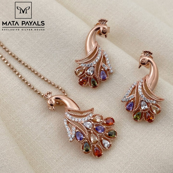 Morni Rose Gold Pendant Set