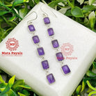 Mystical Amethyst Square Silver Hanging
