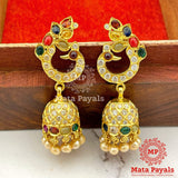 Mystical Navratan Peacock Jhumka