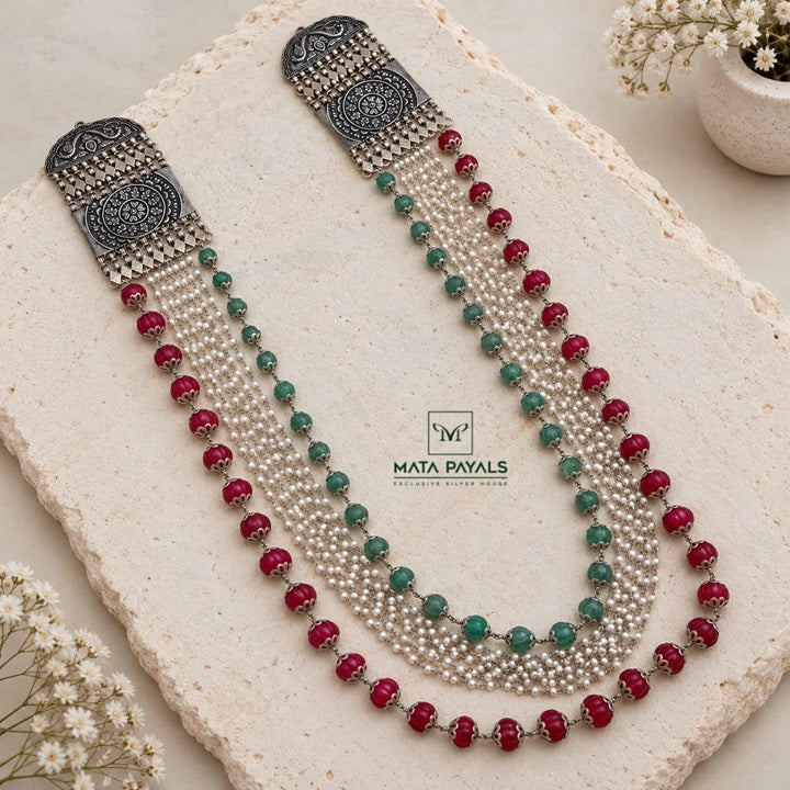 Stunning R&G Oxidised Silver Necklace