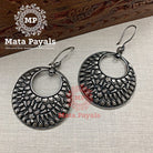 Oxidised Fish Hook Earring