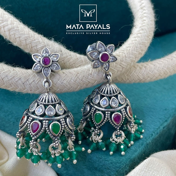 Navratna Stone Studded Jumka
