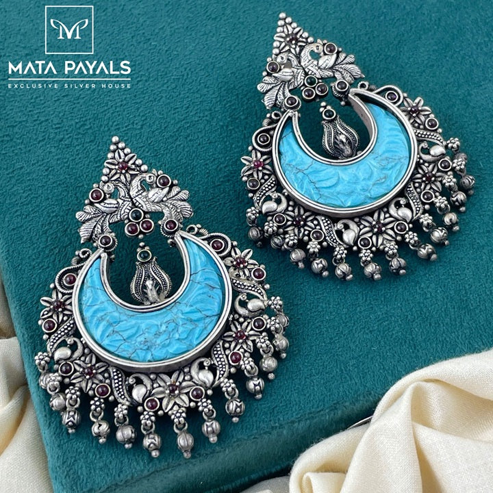 Royal Turquoise Morni Chandbali
