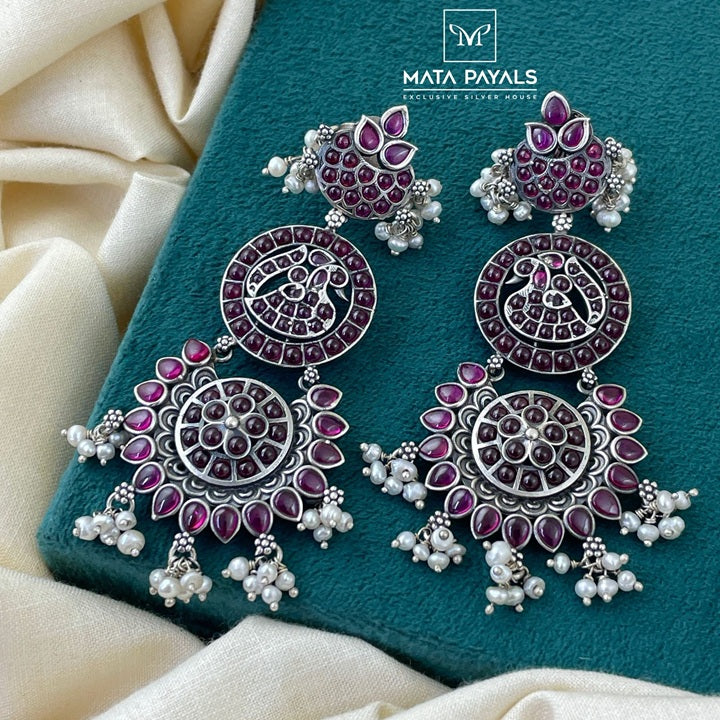 Oxidised Floral Chandbali