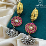 Phenomenal Mayur Floral Two Tone Jhumka