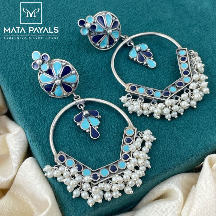 Meenakari Oxidised Chandbali