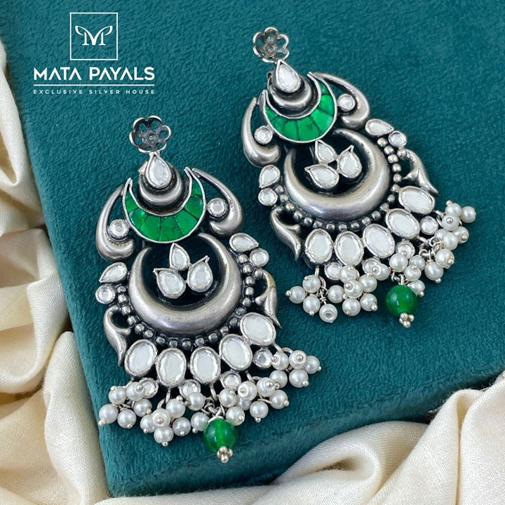 Euphoric Green Kundan Chandbali