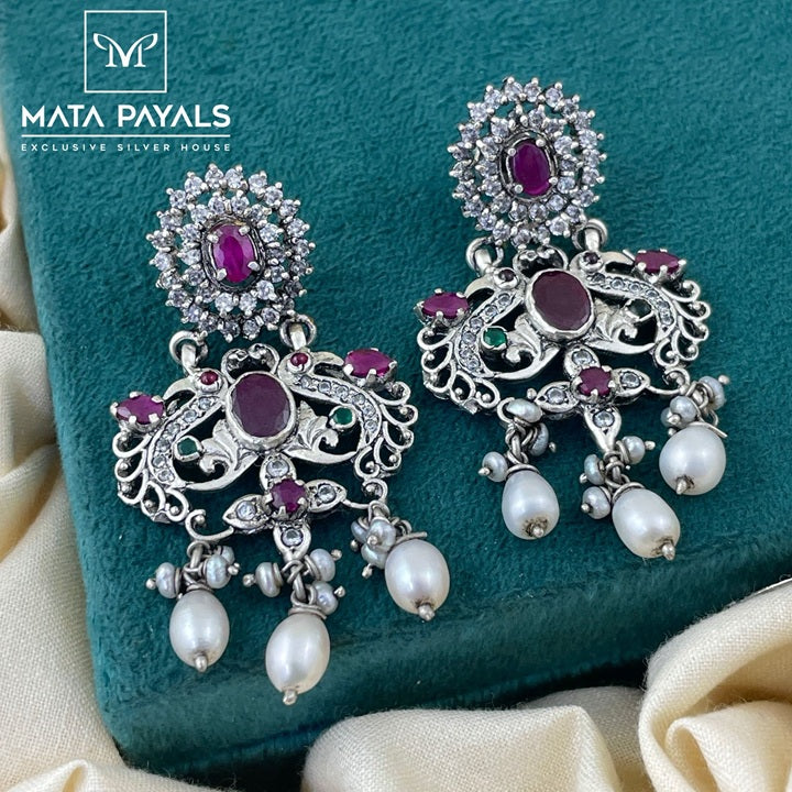 Mayur Dyad Oxidised Chandbali