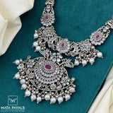 Unusual Peacock Floral Oxidised Necklace