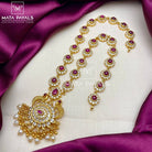 Peacock Floral Gold Plated Sparkling Necklace