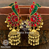 Peacock Kundan Jhumka