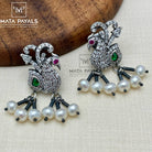 Peacock Shiny Silver Stud