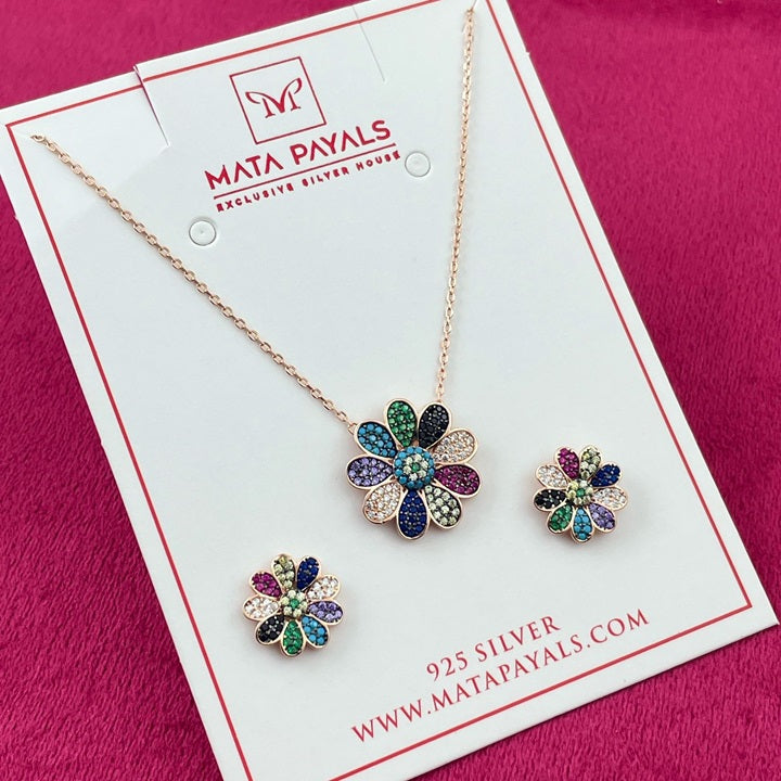 Colorful Floral Pendant Set